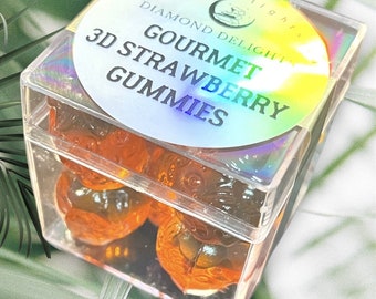 Strawberry  Gourmet Gummy cube Candy Bag. Treats TikTok candy gems