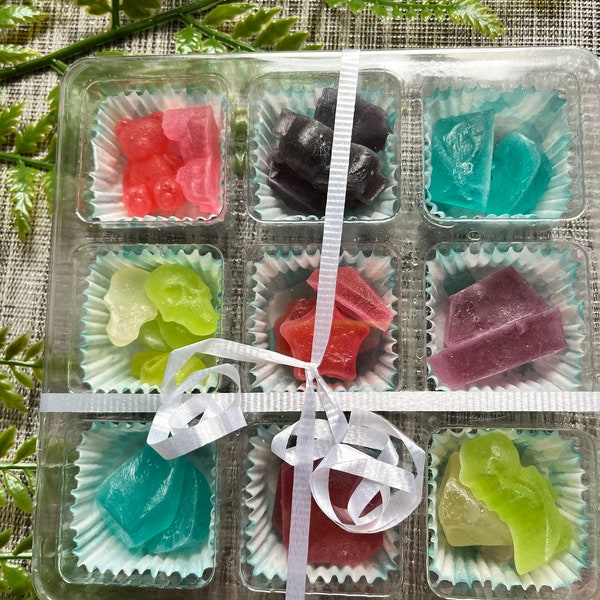 Gem Treasure Gift Box, 6/9/12 Handmade Kohakutou Crystal Candy, Edible Gem Jewelry, Vegan candy jelly, gemstone asmr TikTok candy galaxy