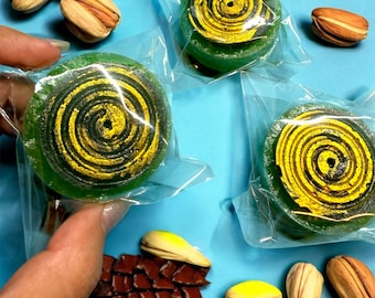 Pistachio + Nutella Crystal Candy Gem. Stuffed Kohakutou