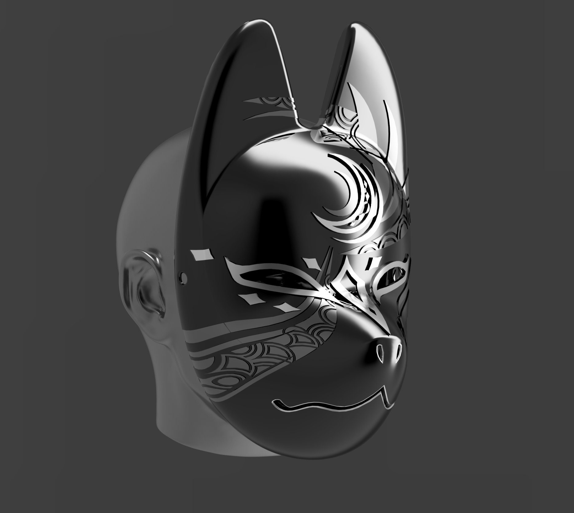 motto_kuma ESESSION. モットクマ Kitsune Mask (STL Files) - Etsy