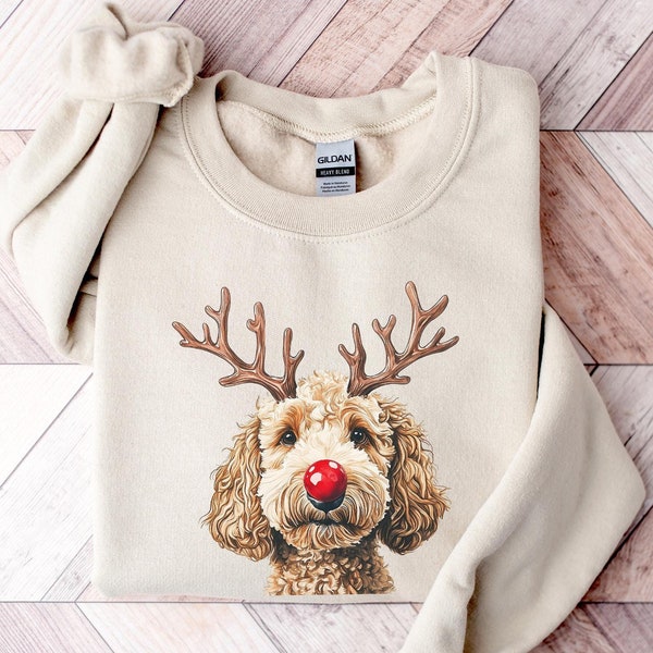 Christmas Goldendoodle Sweatshirt, Christmas Dog Sweatshirt, Dog Lover Gift, Dog Mom Gift, Doodle Mom Sweatshirt, Golden Doodle Shirt