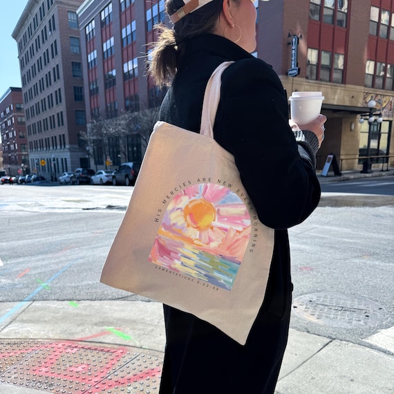 Psalms Tote Bag, Bible Tote Bag, Christian Tote Bag, Christian Girl Gift, Baptism Gift, Sunday Bag, Nature Tote Bag, Church Bag