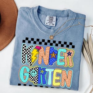 Kindergarten Teacher Shirt Comfort Colors Coquette Kinder Tee, Back to School Gift, Cute Bow Shirt for Kindergarten Teachers