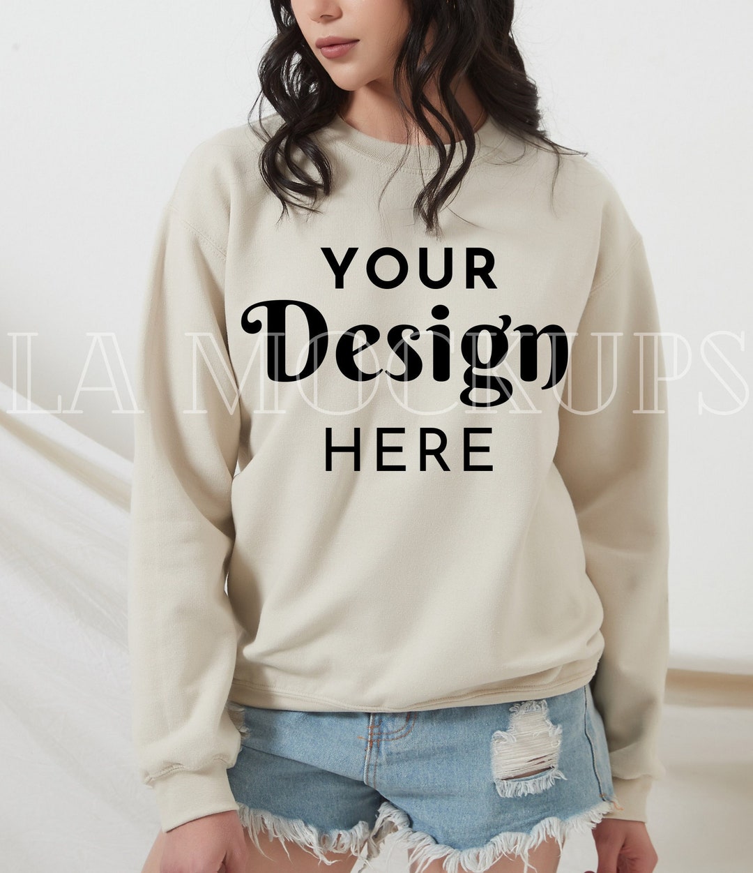 Gildan 18000 Mockup Gildan Sand Sweatshirt Mockup Sand - Etsy