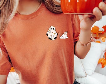 Chemise pour chien fantôme ute Comfort Colors®, cadeau d'Halloween pour les amoureux des chiens, chemise d'Halloween pour femme Spooky Season, t-shirt graphique d'automne, chemise pour chien d'Halloween