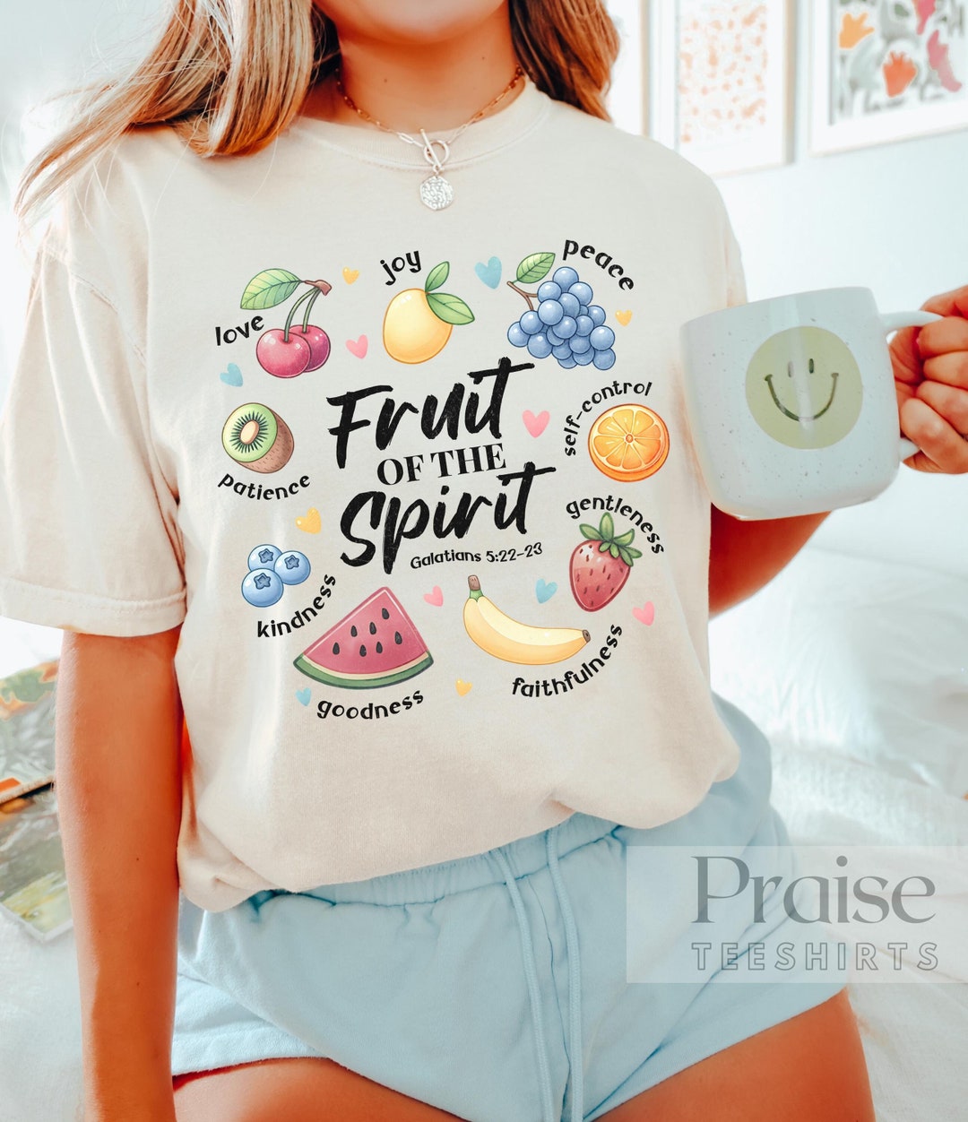 Comfort Colors® Fruit of the Spirit Tee Christian Shirt Bible Verse ...