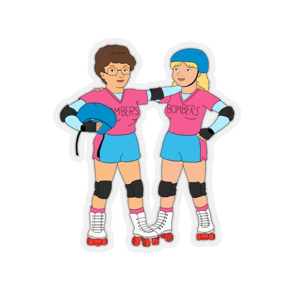 Peggy & Luanne Arlen City Bombers Roller Derby King of the Hill Sticker