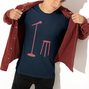 Camiseta Stand Up Comedy – Camiseta com microfone – Presente para comediante ou fã