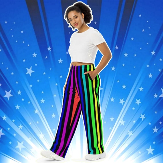 Multicolor Clowncore Striped Lounge Pants Pajamas Unisex Casual Loungewear Wide leg Pockets Etsy UK