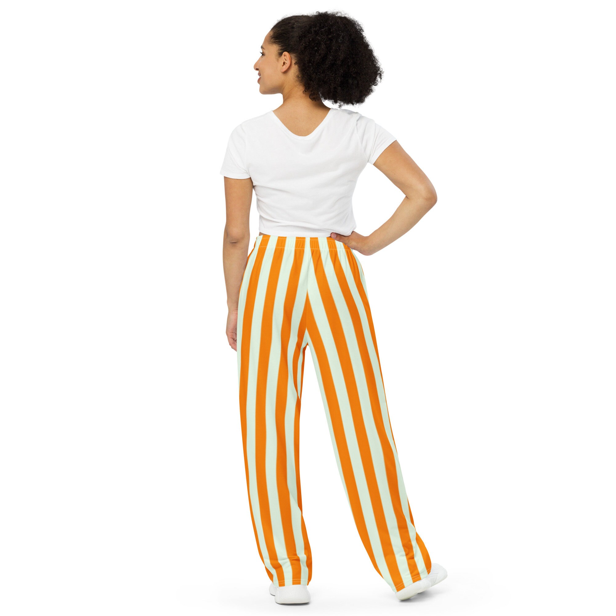 Pink & White Striped Lounge Pants