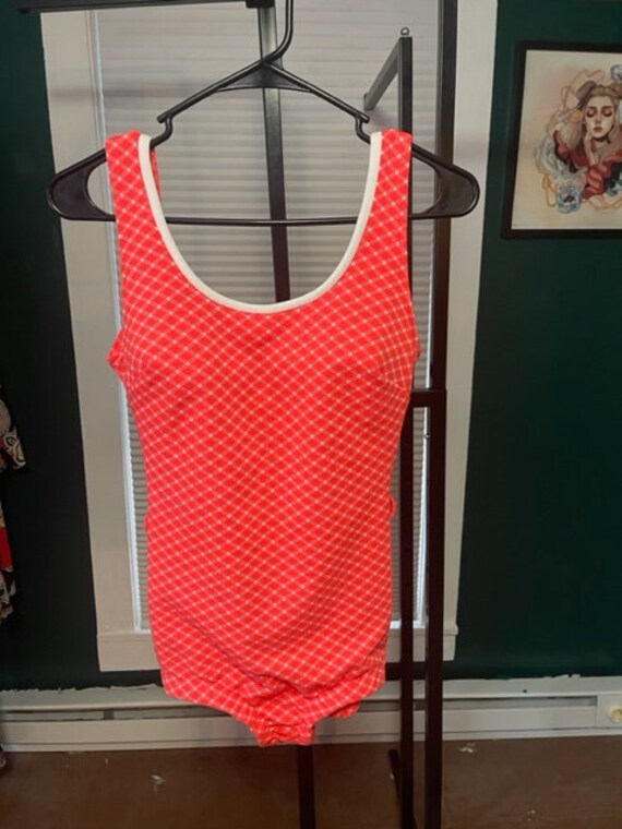 Vintage Swimsuit, Sears Brand, One Piece, Orange, 