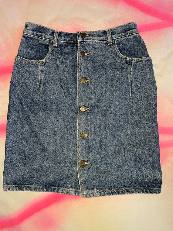 Vintage Guess Brand Denim Jean Skirt 90's - image 1