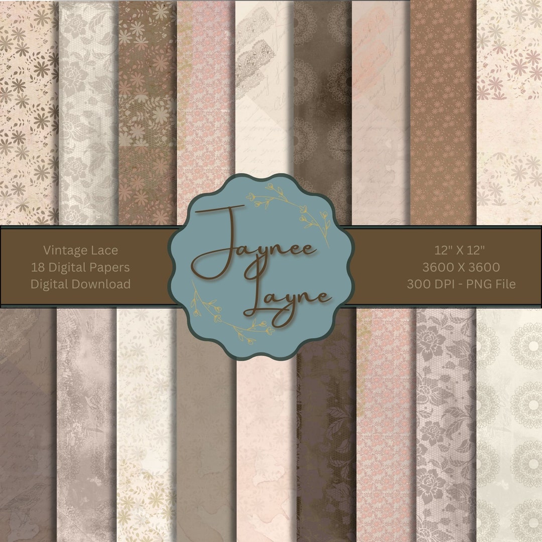 Vintage Lace ~ Digital Paper Pack Design Commercial Use ~ Printable ...