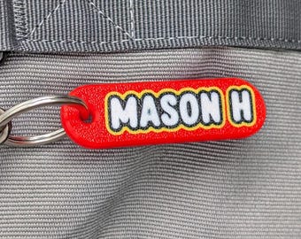 Personalized Brick Style Name Tags for backpack or Keychain.