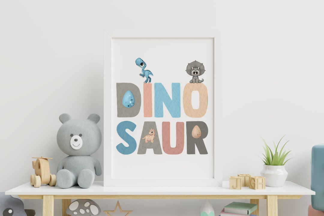 Printable Dinosaur Kids Wall Art Etsy