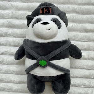 Miniso Cartoon Network We Bare Bears Ninja Panda Bear Plush approx. 9" Used Dirty Please look at the pictures