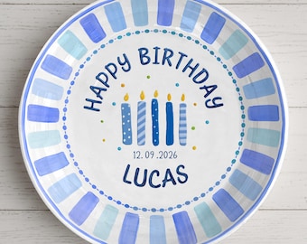 Personalized Birthday Boy Plate, Custom Ceramic Keepsake Plate, Food Safe Birthday Gift, Boys Birthday Decor, Custom Name Plate P39Z5J0