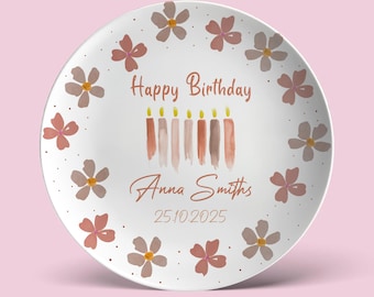 Personalized Birthday Plate with Name & Date | Custom Ceramic Plate | Unique Birthday Keepsake Gift | Custom Happy Birthday Dish D925HRY0