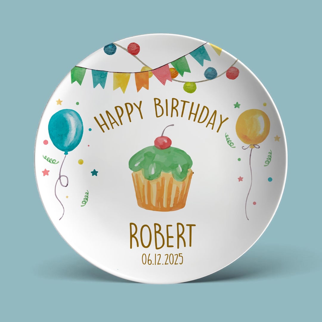 Custom Birthday Plate Personalized Dish for Kids First Birthday Party ...