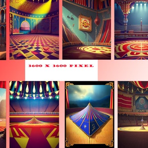 10 Circus Digital Background Paper | Digital Paper Pack | Vintage Circus Paper | Circus Background |Carnival Paper | Digital Download