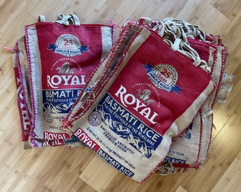 Royal Basmati Rice Bags, Unique Sewing Material, Unique Fabric, Burlap Sacks, Totes, Jute for Crafting, Decoration etc.