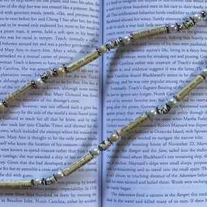 Recycled Book Paper Bead Necklace, recycled paper beads