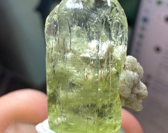 Green Aquamarine with Calcite - Gem Clarity, Scarce Local -  Catugi (Três Barras), Catuji, Minas Gerais, Brazil