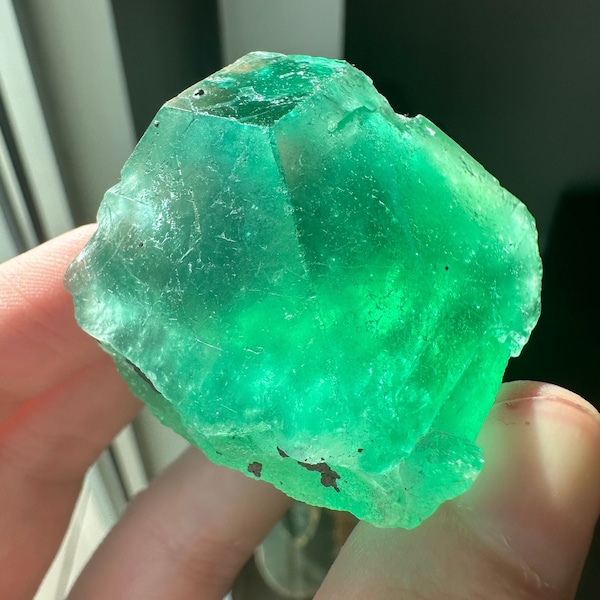 Green Fluorite with Pyrite - Vibrant Colors, Defined Crystals - Huanzala Mine, Peru