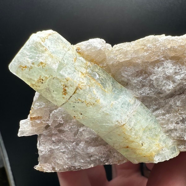 Beryl Crystal from New Hampshire - Yellow Green Crystal with defined Termination - Unusual American Locale