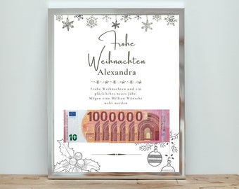 Weihnachts Geschenk Deine Erste Million / Personalisierter Digital Download / Geld Geschenk