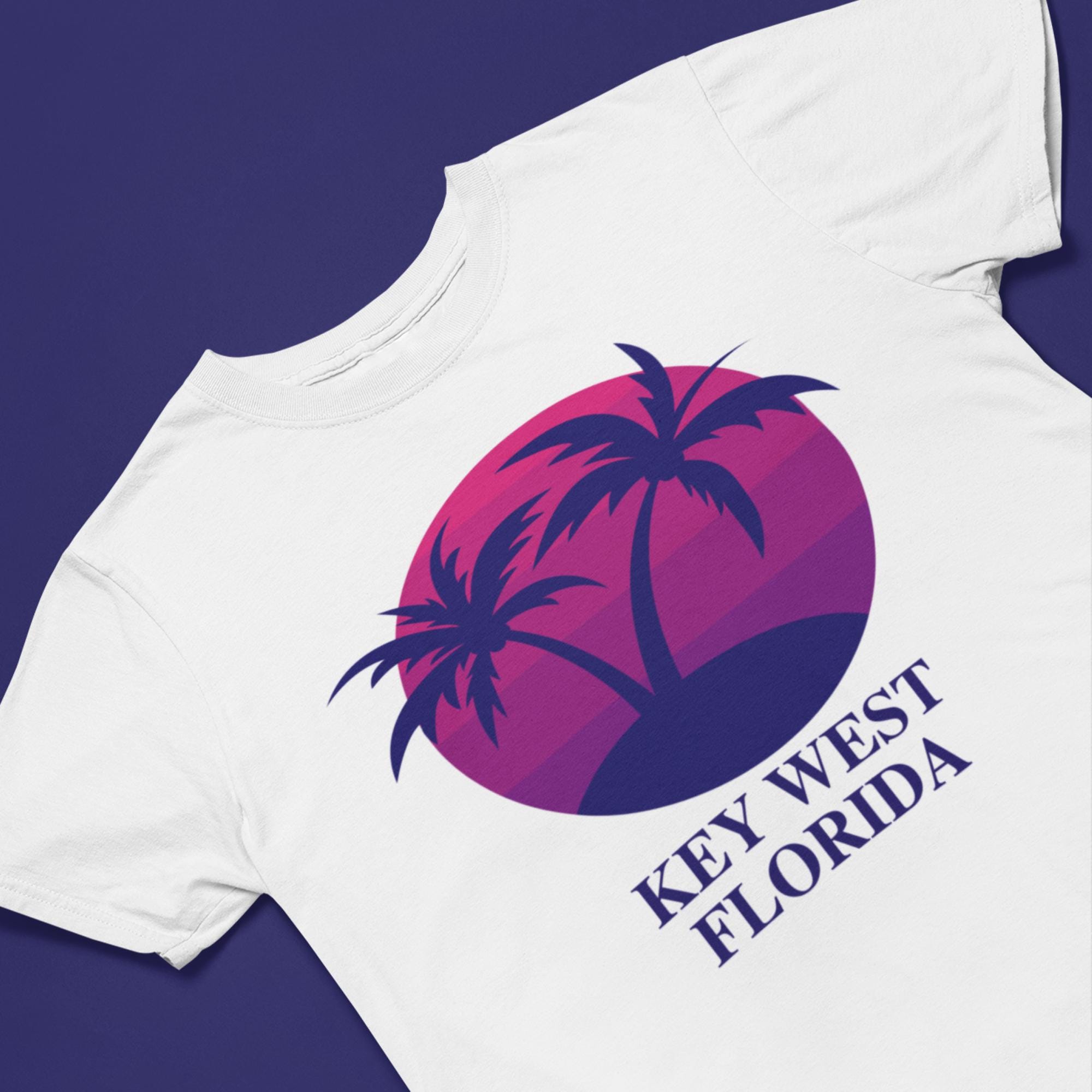 ビンテージ キーウェスト フロリダ T シャツ、パーム ツリー サン