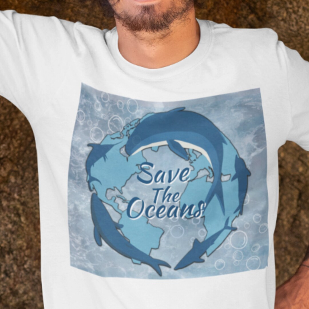 Save the Oceans T-shirt With Whales and Dolphins Shirt With Ring of ...