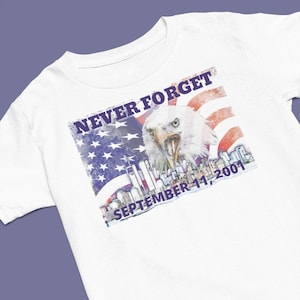 Remember the 9/11 Twin Towers Attack with American Bald Eagle and American Flag Shirt