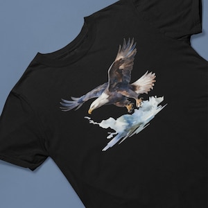 Eagle Graphic Tee, Bald Eagle T-Shirt, Wildlife Animal Shirt, Nature Lover Gift, Patriotic Bird Top, Unisex Heavy Cotton Tee