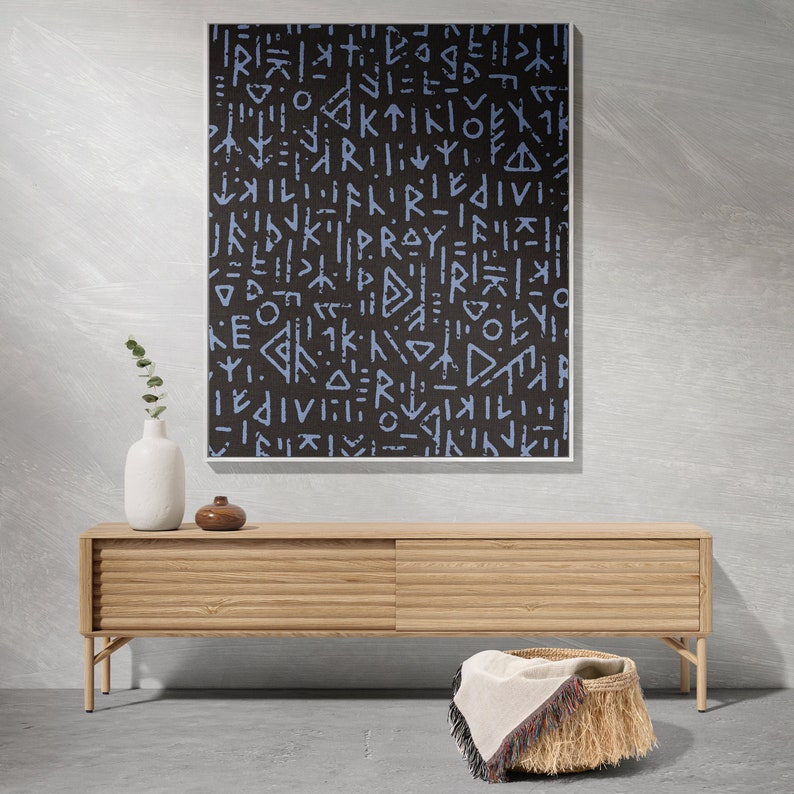 Viking Runes Throw Runic Blanket Rune Scandinavian Gothic Folk Art ...