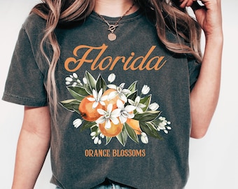 Orange Blossom Florida Shirt, Florida State Flower Botanical T-Shirt, Vintage Sunshine State Floral Florida Vacation Tee