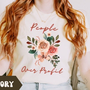 People Over Profit Tee, Protest Comfort Colors Shirt, Anti-Capitalist Social Justice T-Shirt, Eat The Rich