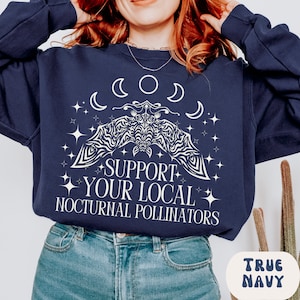 Bat Comfort Colors Sweatshirt Celestial Bats Cottagecore Forestcore Gift Nature Lover Clothing Bat Enthusiast Science Teacher Dark Academia