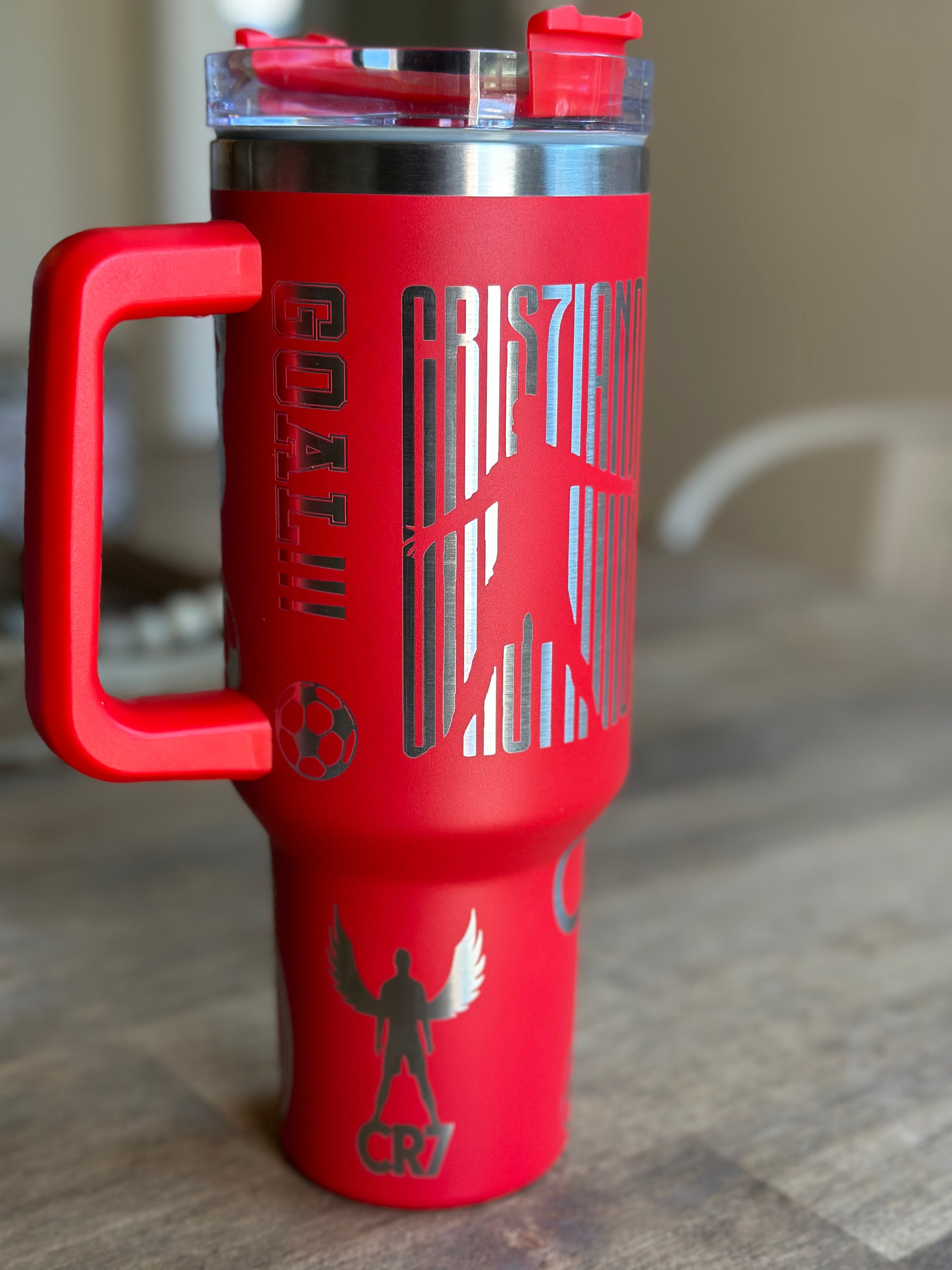 CR7 Theme Laser Engraved on a 40oz/30oz Tumbler or 30oz Flip Top