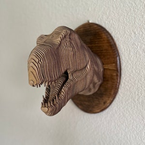 T Rex Mounted Head File Only Includes Wall Mount Dinosaur Head Mancave  Kids Room Fun Project