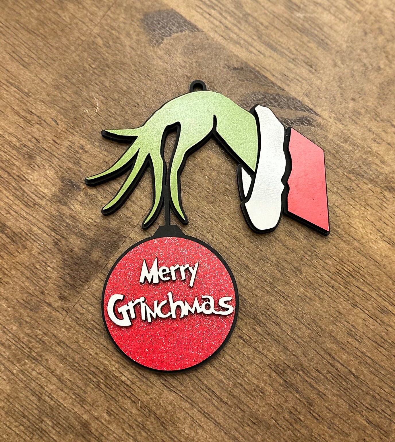 Grinch Hand Holding Ornament. SVG and Lightburn File. Includes - Etsy ...