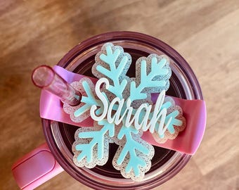 Snowflake 40oz V2 Cup Topper. SVG and Lightburn file. Includes placement guide file. Christmas, Snow, laser file. Digital File Only