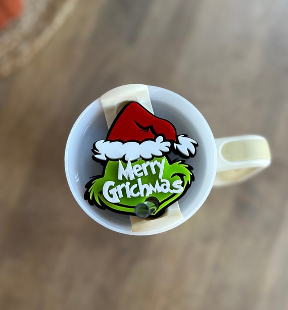 Grinch Straw Topper Custom Tumbler Tumbler Accessories the Grinch Grinch  Tumbler 