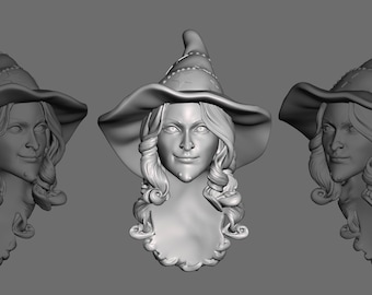 Sexy Witch custom 3D Printed head for 1/9th scale (aka 8 inch) action figure