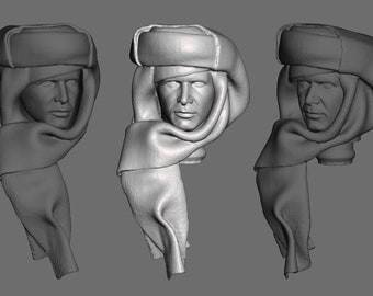 Map Room Archaeologist custom 3D Printed head for 1/9th scale (aka 8 inch) action figure