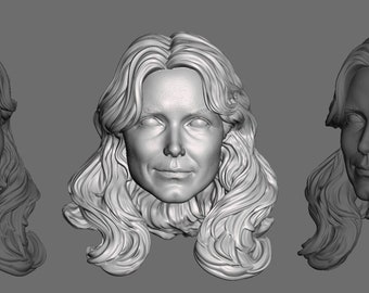 Karen Allen Indy custom 3D Printed head for 1/9th scale (aka 8 inch) action figure