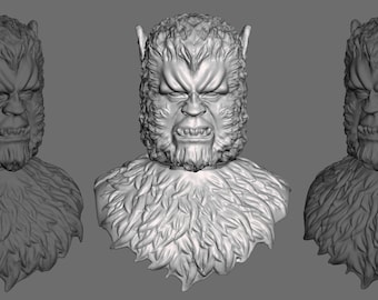 Cursed Werewolf custom 8" 1/9th scale 3D Printed head and chest appliance