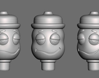 Booberry custom 3D Printed head for 1/9th scale (aka 8 inch) action figure
