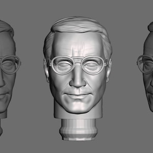 Chef Broody with attached glasses custom 3D Printed head for 1/9th scale (aka 8 inch) action figure