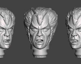 Hull Werewolf custom 3D Printed head for 1/9th scale (aka 8 inch) action figure